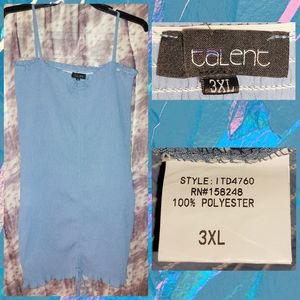 Talent brand Light Grayish Blue Smocked Soft Knit Dress Jrs Plus Sz 3XL